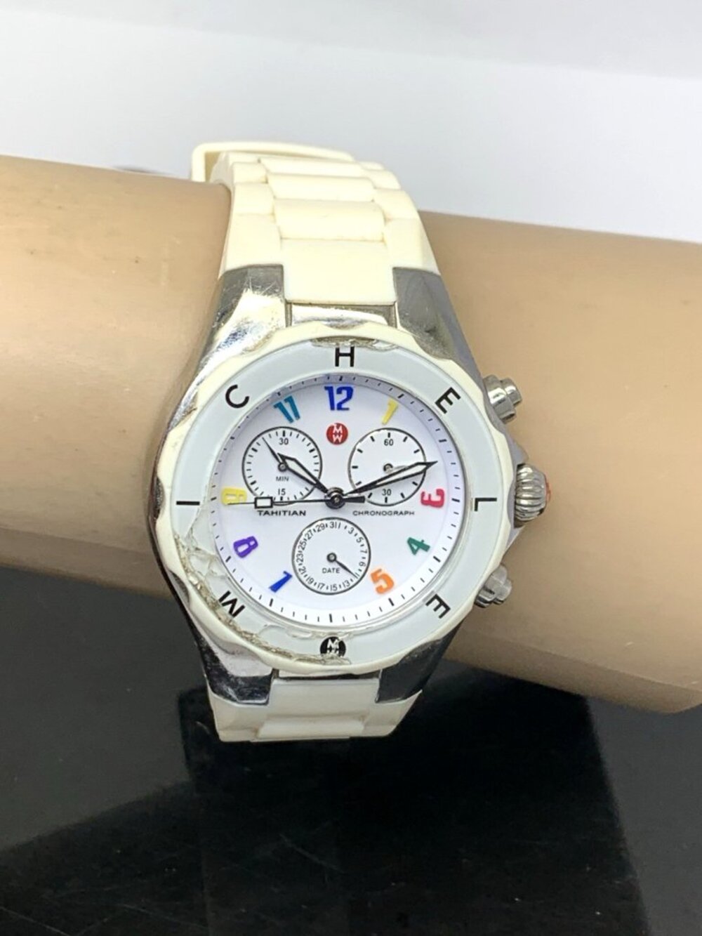 Michele Women's Watch MWW12F000013 Tahitian Jellybean Chronograph Quartz USED - Picture 12 of 15